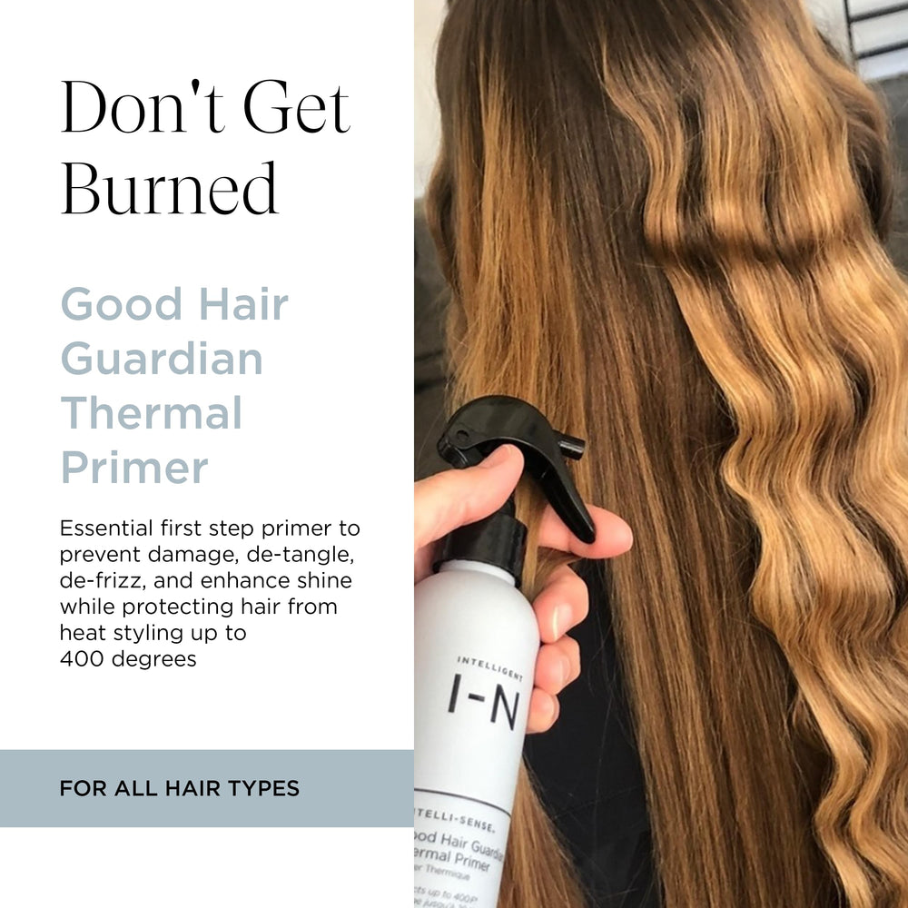 Intelligent Nutrients Good Hair Guardian Thermal Primer pump allows easy, mess-free application.