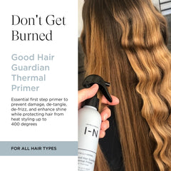 Intelligent Nutrients Good Hair Guardian Thermal Primer pump allows easy, mess-free application.