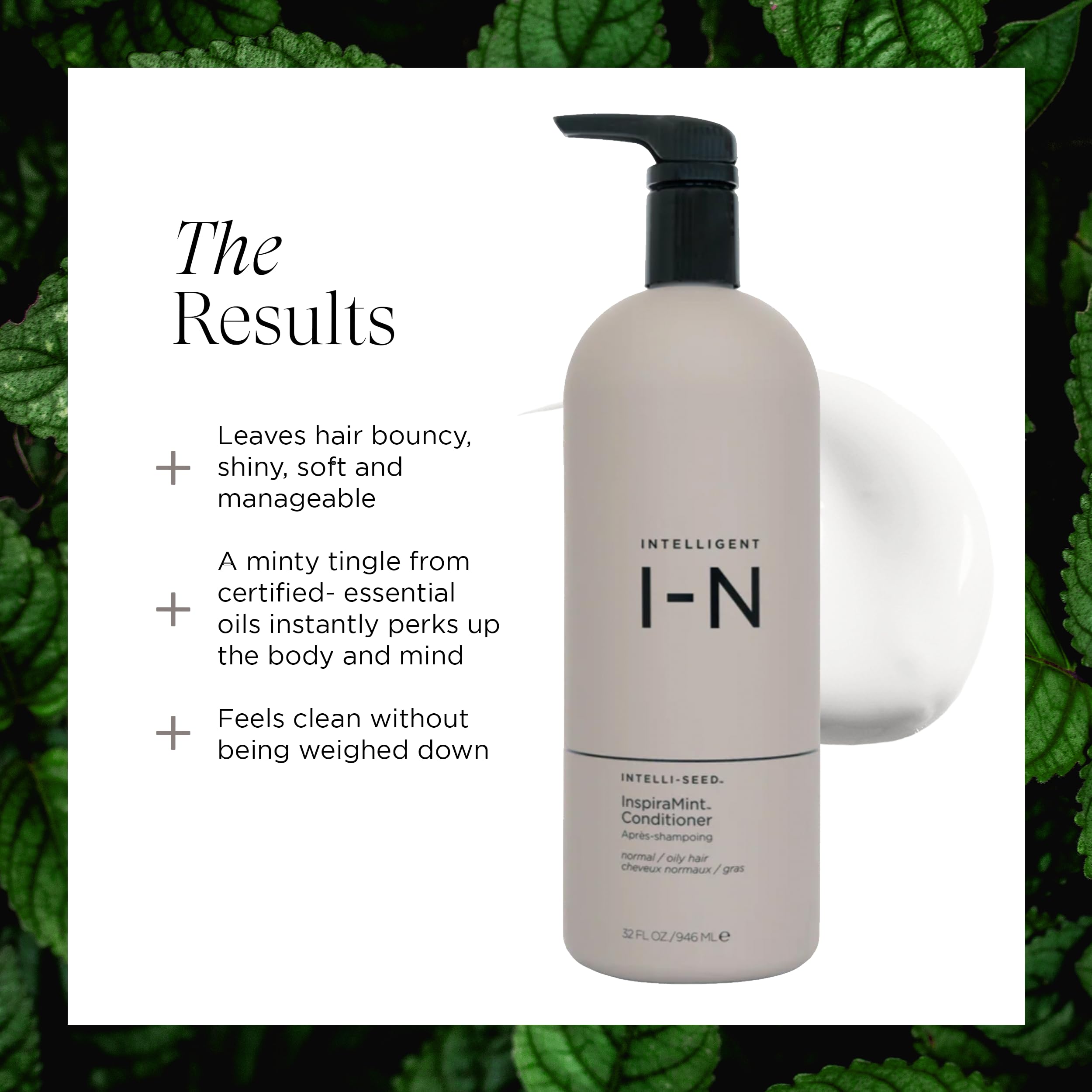 Intelligent Nutrients InspiraMint conditioner on hair detangling scene