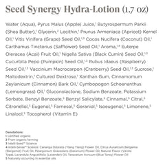 Intelligent Nutrients Seed Synergy Hydra-Lotion pump-top enables easy daily application and balanced moisture.