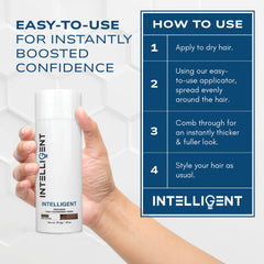 Intelligent Shop Hair Fibers Light Brown before after demonstrates immediate visual improvement.