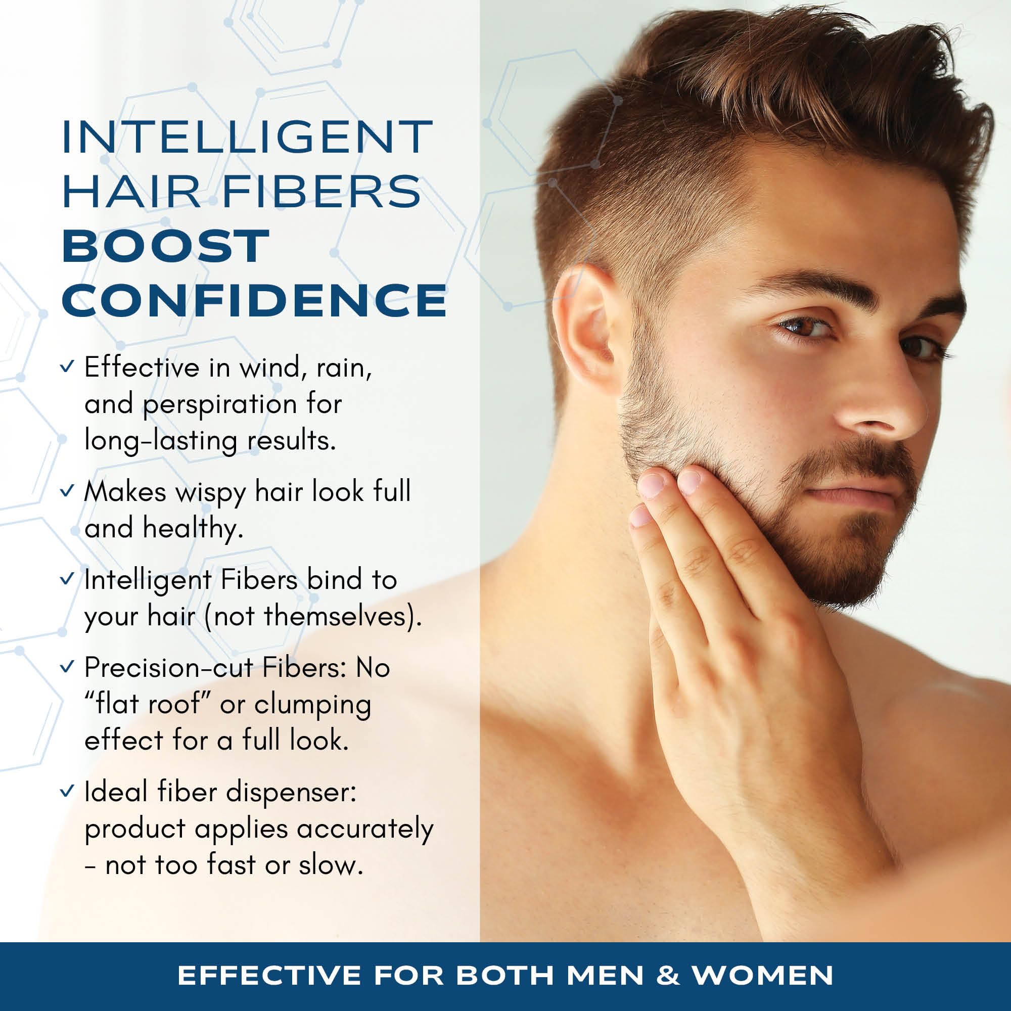 Intelligent Shop Hair Fibers Light Brown texture closeup shows fine, natural-looking fibers.