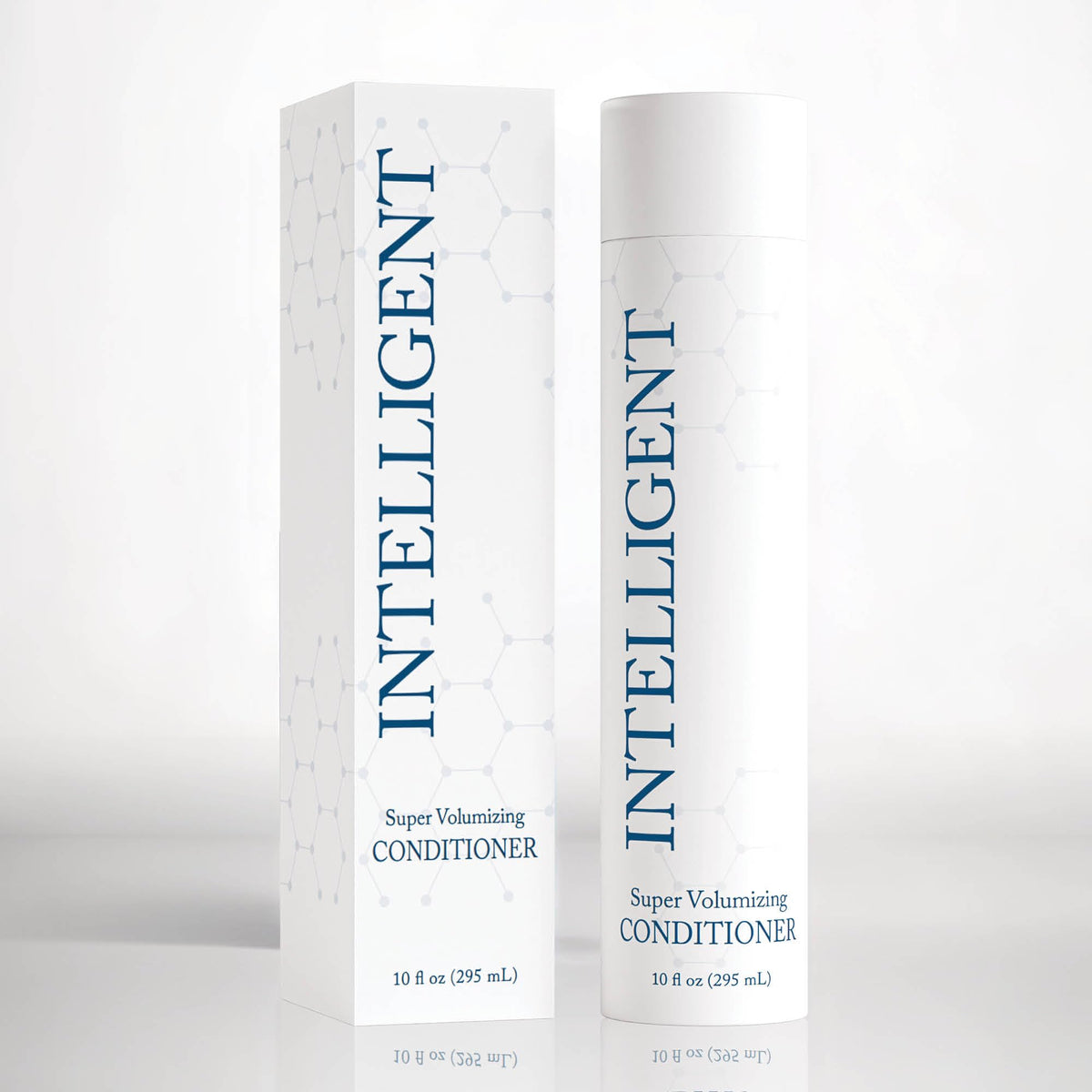 Intelligent Shop volumizing conditioner bottle boosts hair body and shine.