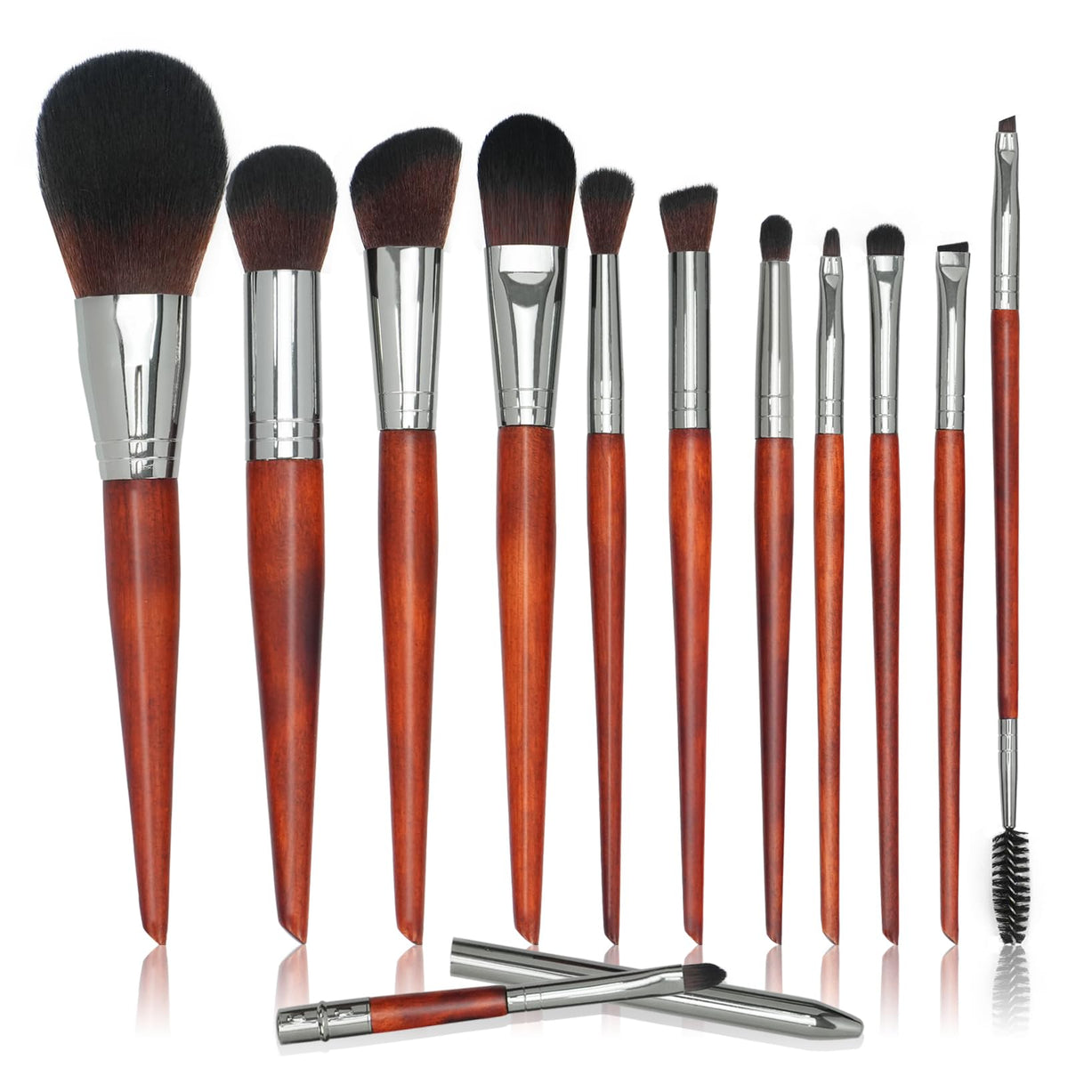 Intercilium Rains 12pc makeup brush set with foundation and powder brushes for flawless skin