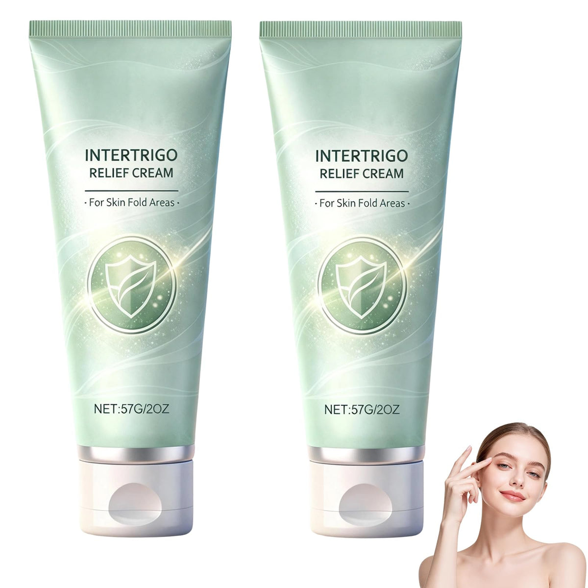 Intertrigo Relief Cream bottle close-up for on-the-go moisture protection.