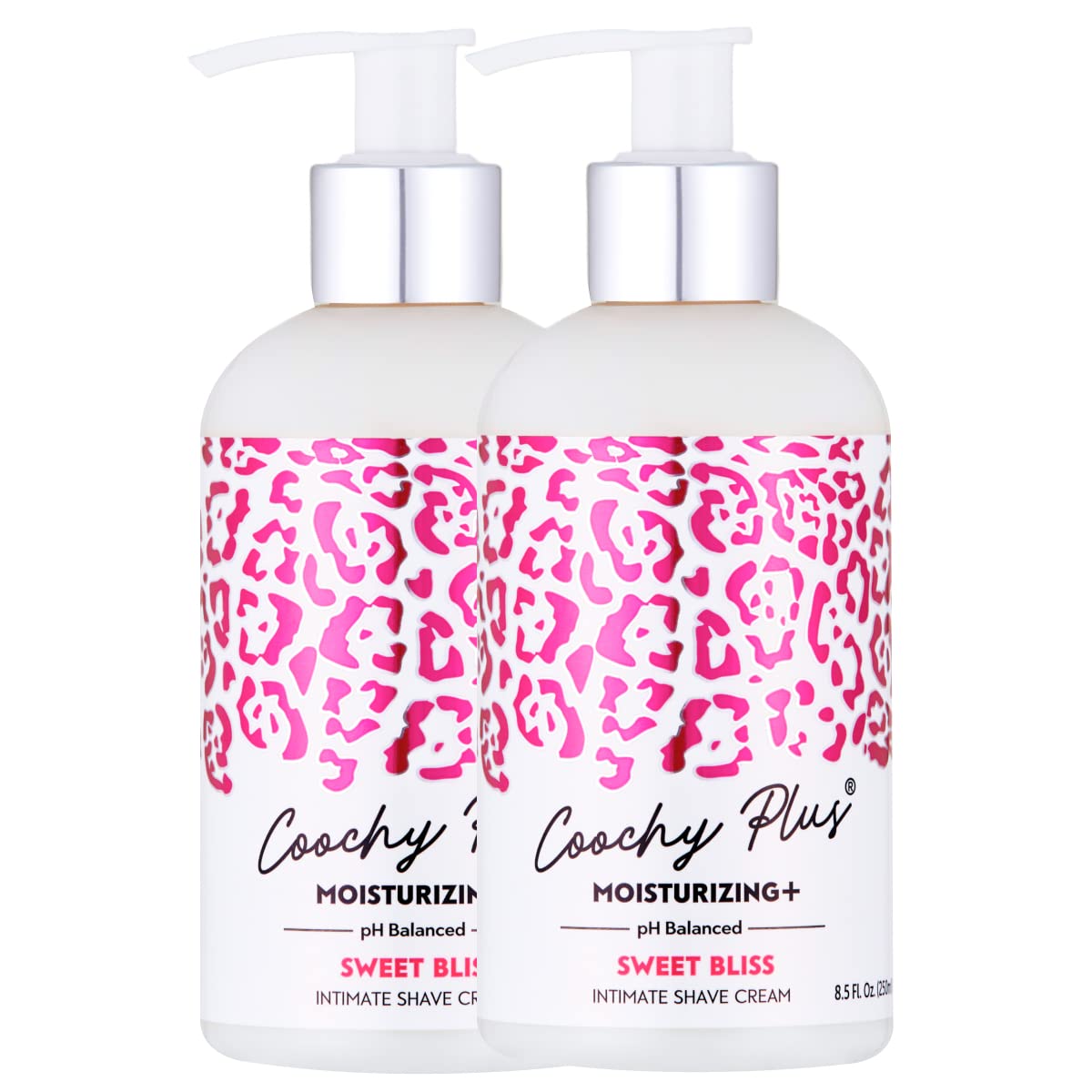 IntiMD Coochy Plus bottle front, premium moisturizing shave cream for intimate areas.