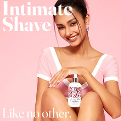 IntiMD Coochy Plus pump-dispense, easy one-hand application for smooth shaving.