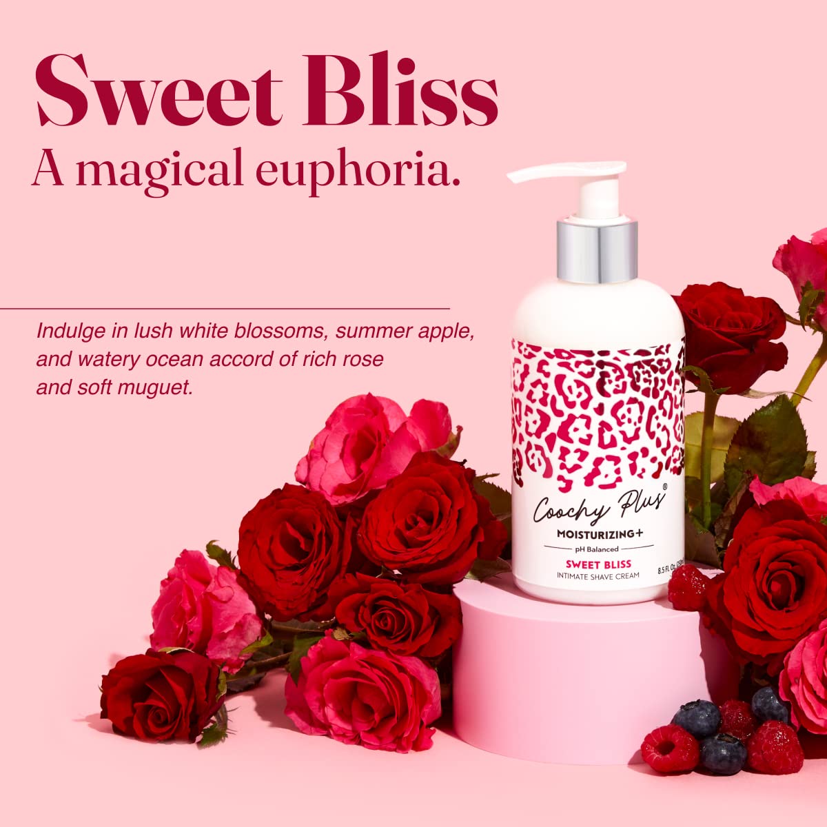 IntiMD Coochy Plus Sweet Bliss bikini-area application supports comfortable, close shaves