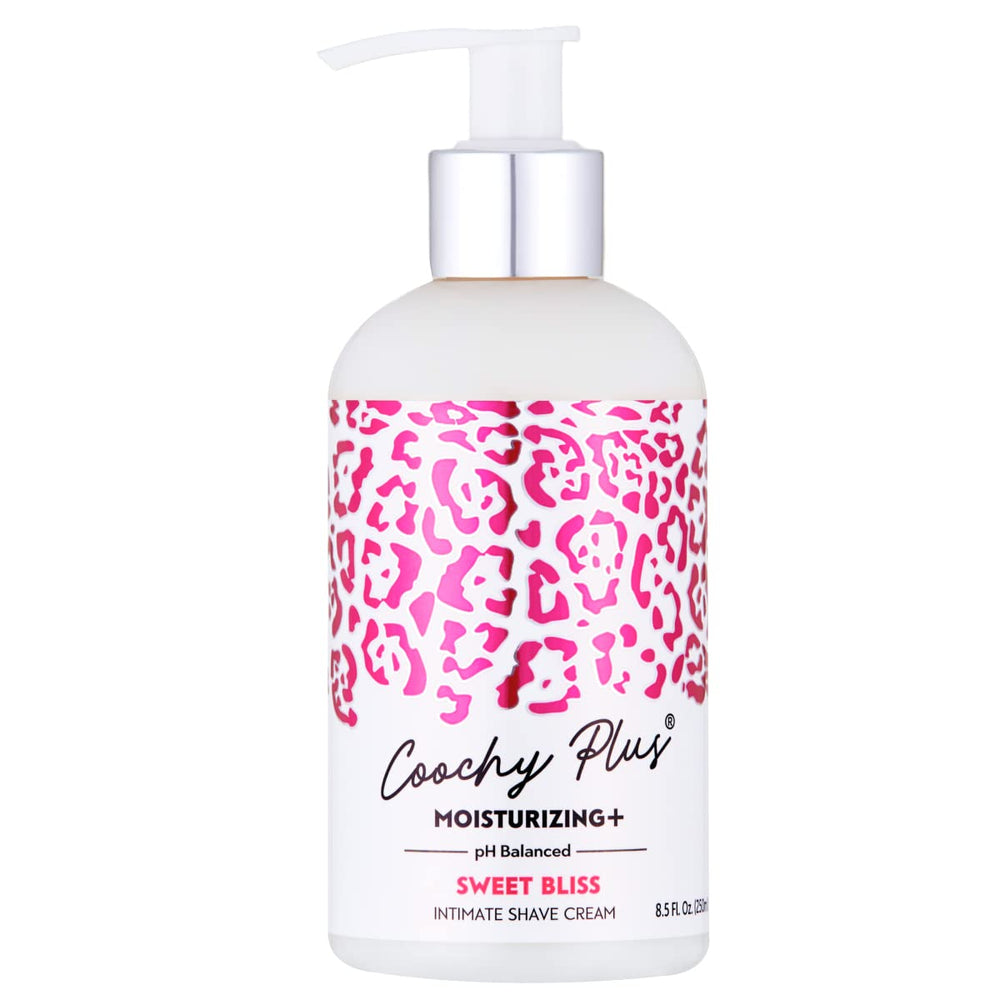 IntiMD Coochy Plus Sweet Bliss bottle shown for a smooth, moisturizing shave