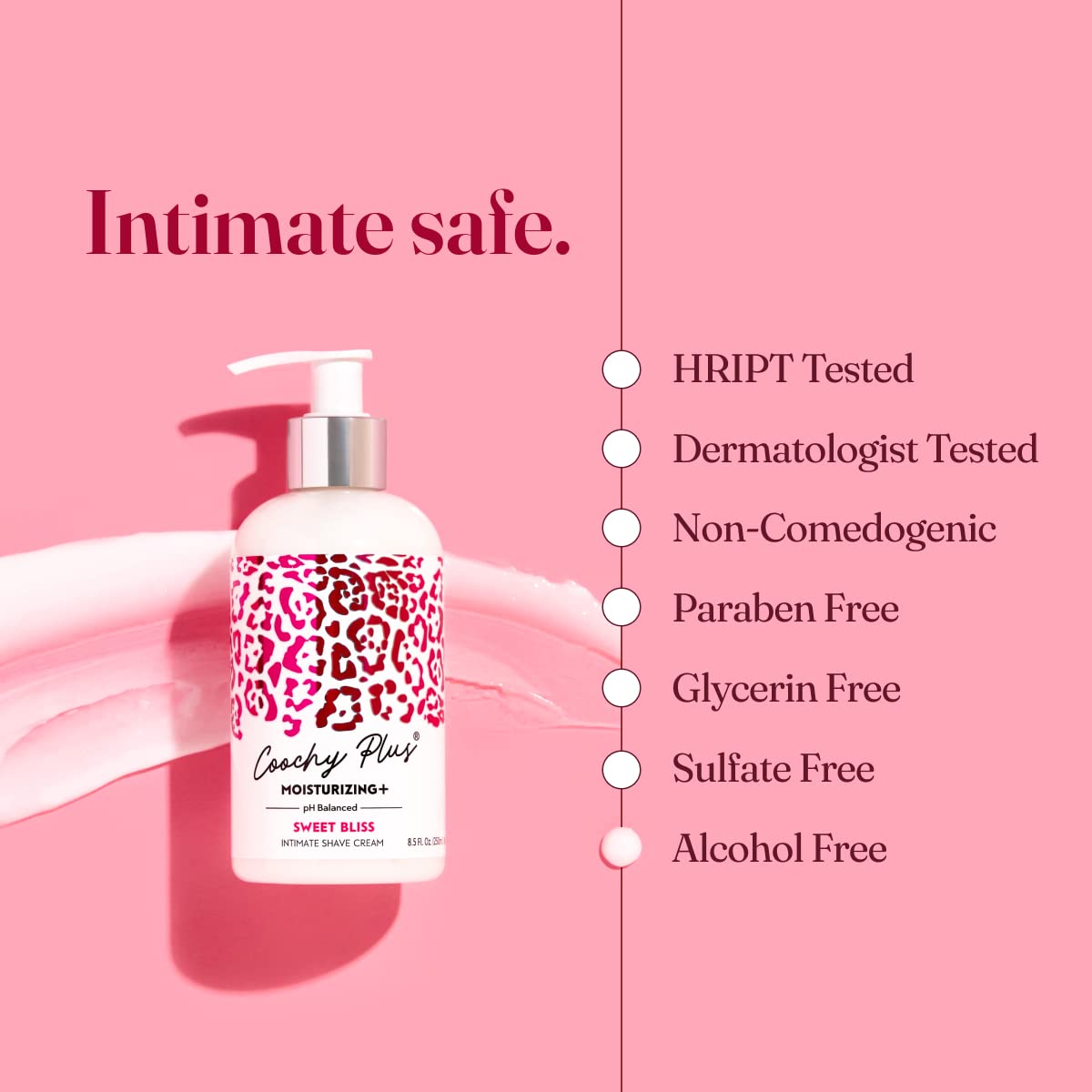 IntiMD Coochy Plus Sweet Bliss ingredients showcase jojoba-avocado-aloe for nourishment