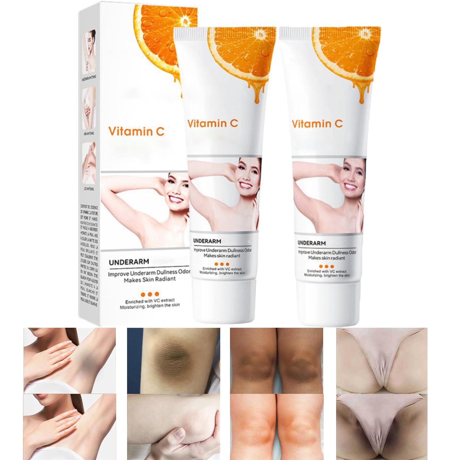 Intimate Lightening Cream armpits application for brighter underarms and even-toned skin.