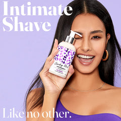 IntiMD Coochy Plus texture showing rich lather for a gentle shave.