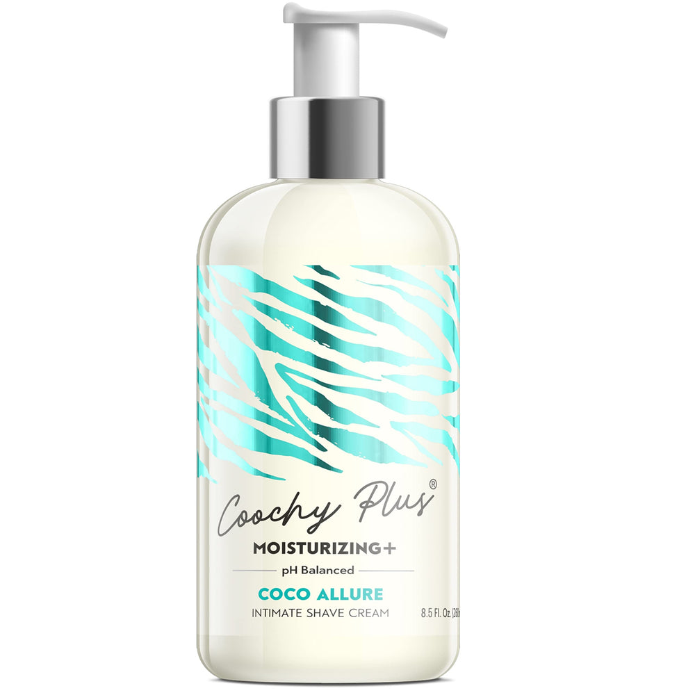 IntiMD Coochy Plus Intimate Shave Cream Coco Allure tube for smoother, softer shave.