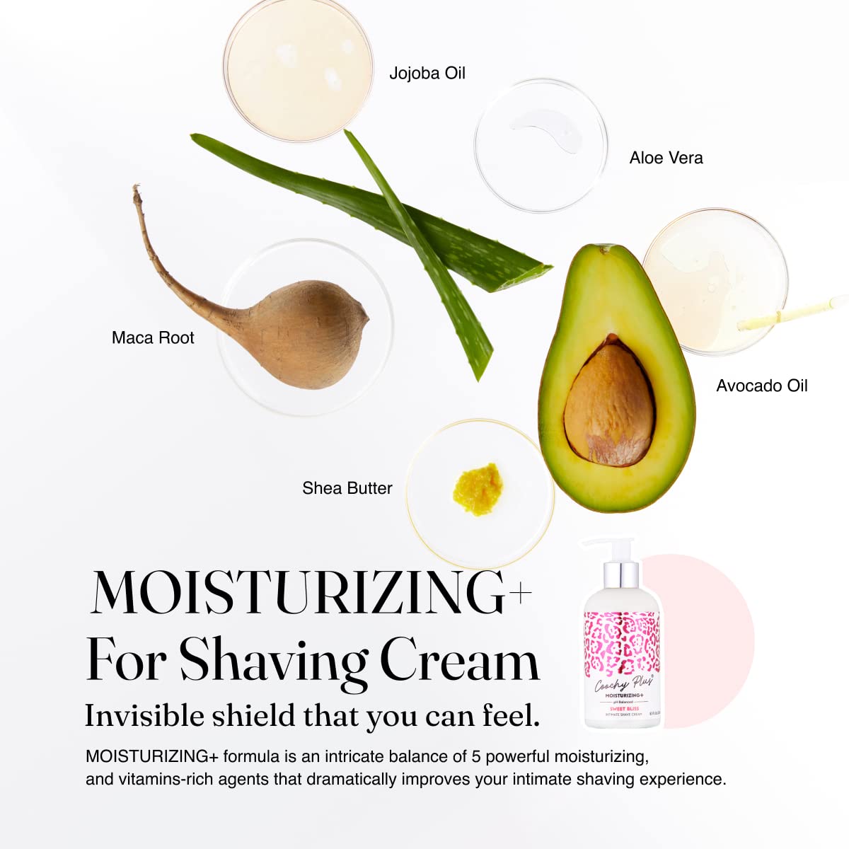 IntiMD Coochy Plus moisturizing mist bottle offers after-shave protection