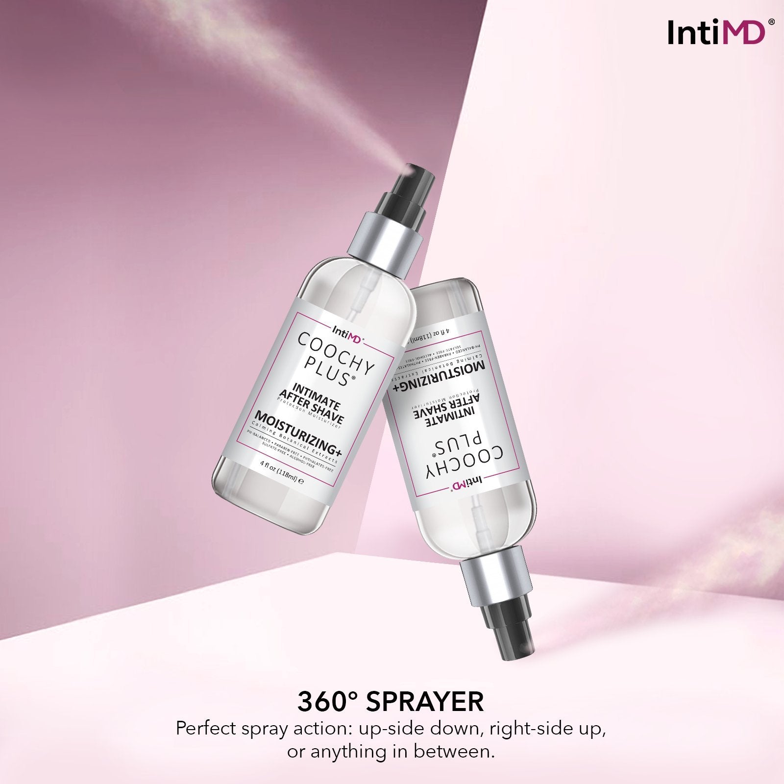 IntiMD parabens and sulfates-free claim graphic on packaging
