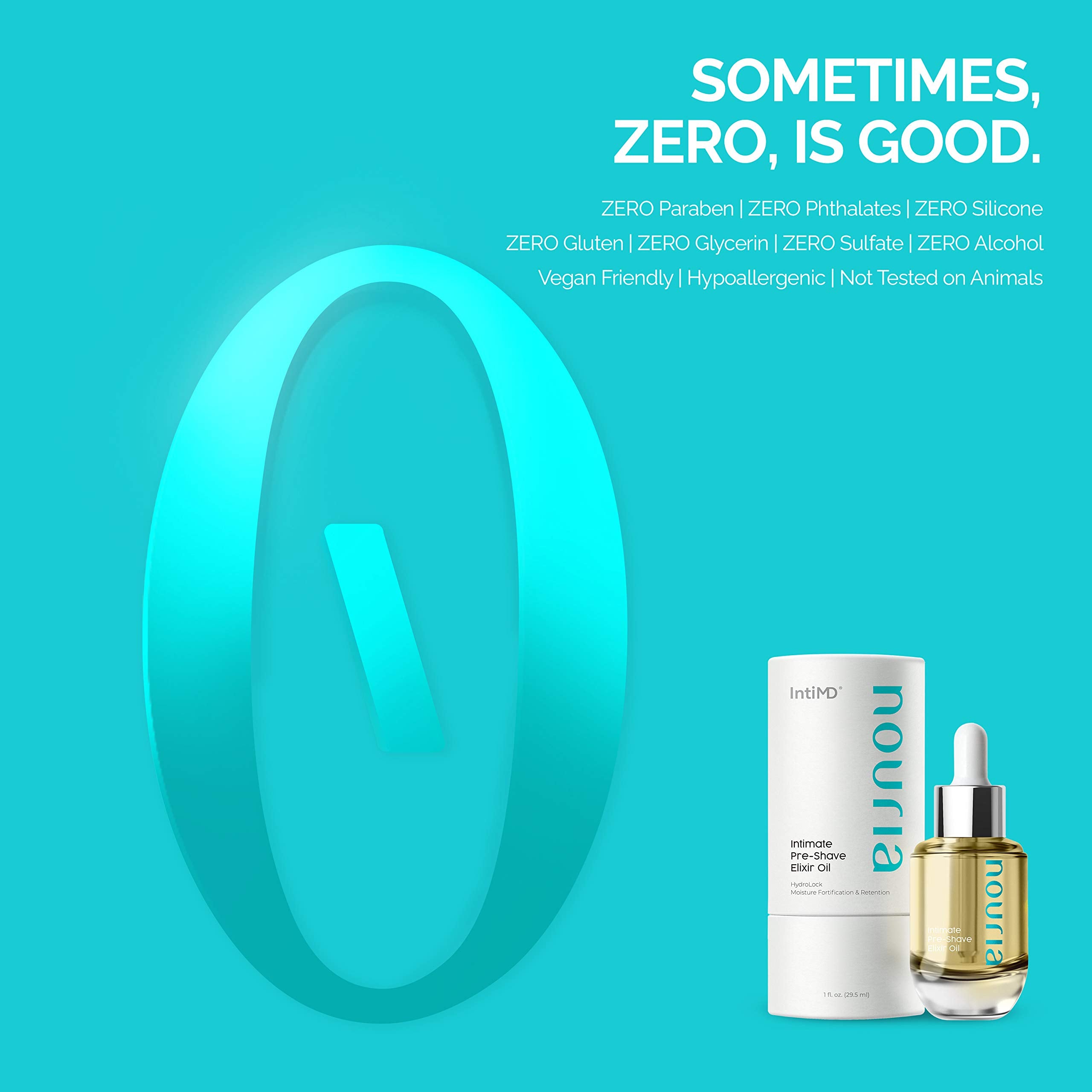 IntiMD Nouria free of parabens, phthalates, and sulfates.