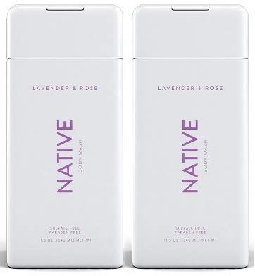 Intotal TKK Native Body Wash Lavender Rose front view bottle for calming shower.