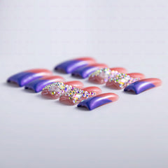 IntoVibes duck-shape nails with AB crystals for eye-catching sparkles in photos