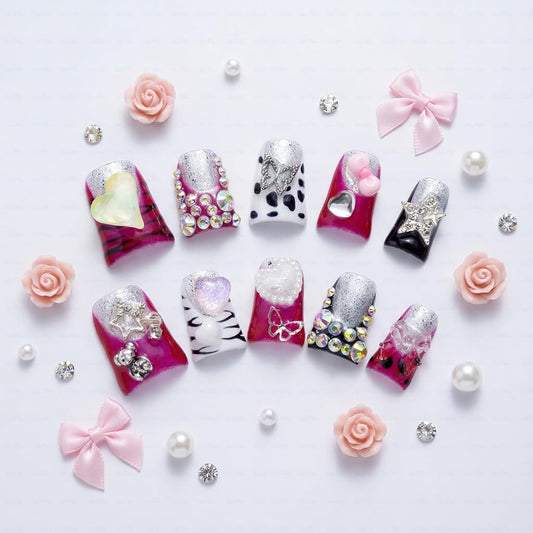 IntoVibes duck nails closeup design with pink tips and glossy finish