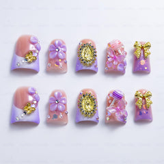 IntoVibes duck-nails pink purple with smooth finish for daily wear.
