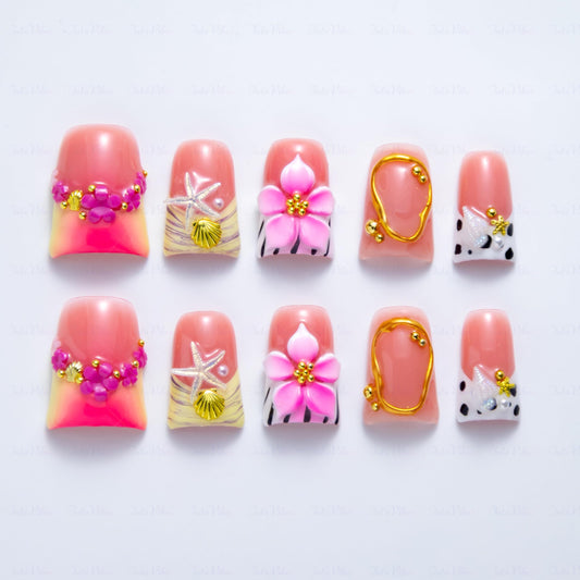 IntoVibes duck-nails-pink chic duck-shaped nails with a glossy pink finish for daily wear.