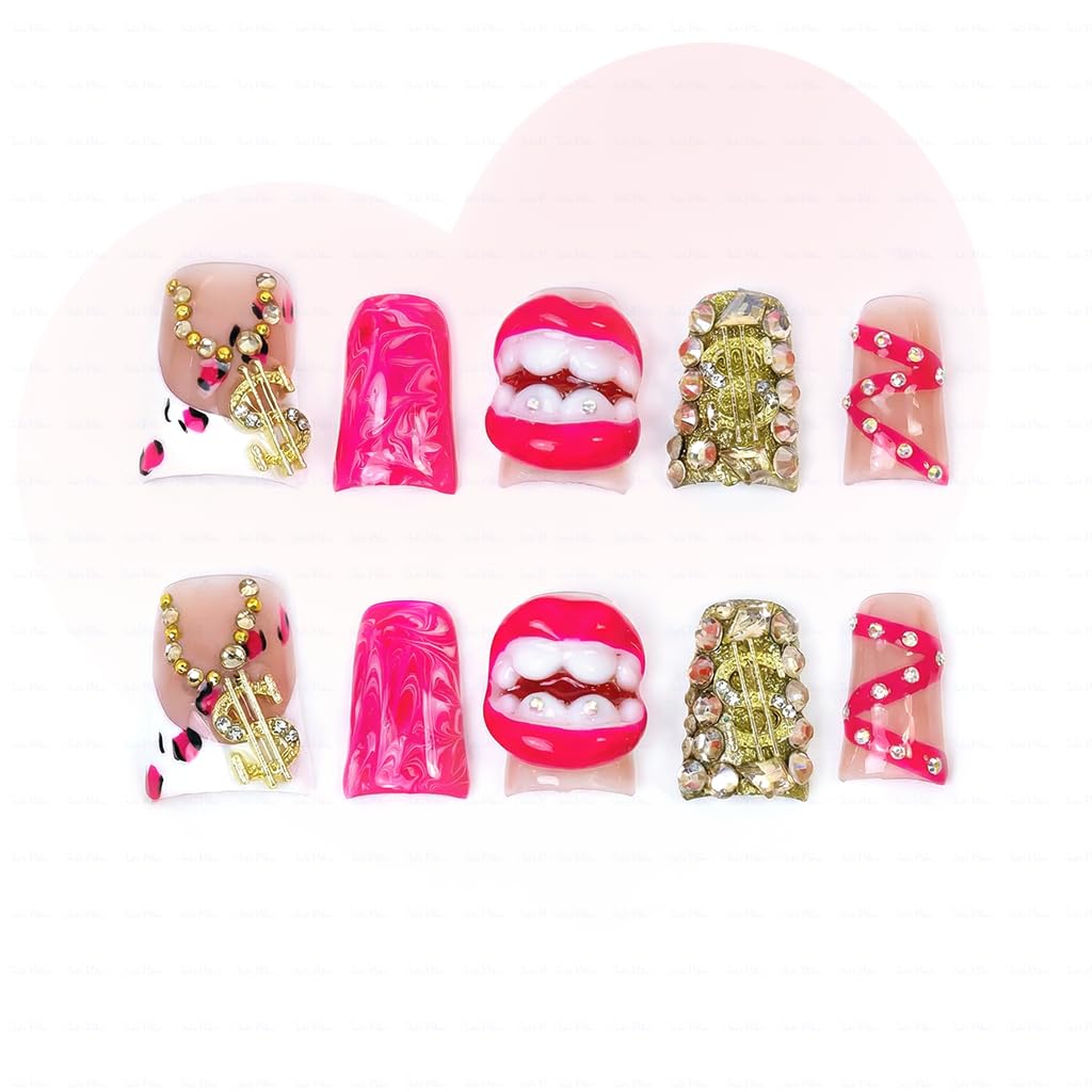IntoVibes luxury press-on nails with duck design, easy to apply