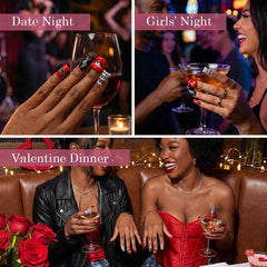 IntoVibes red and black flame nails for bold party-ready style