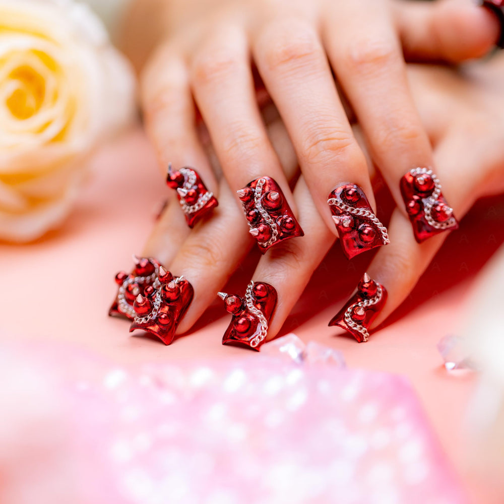 IntoVibes red duck nails short ideal for bold daily styling and easy matching outfits.