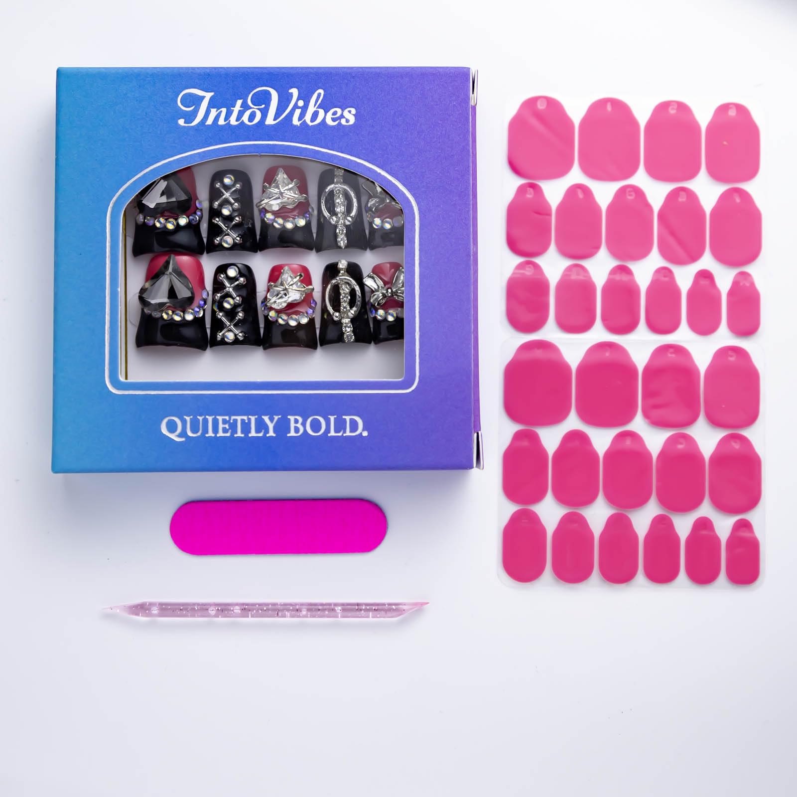 IntoVibes reusable Valentine nails offer eco-friendly glamour for special occasions.