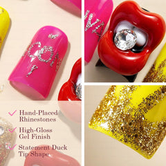 IntoVibes rhinestones detail nails add subtle sparkle.