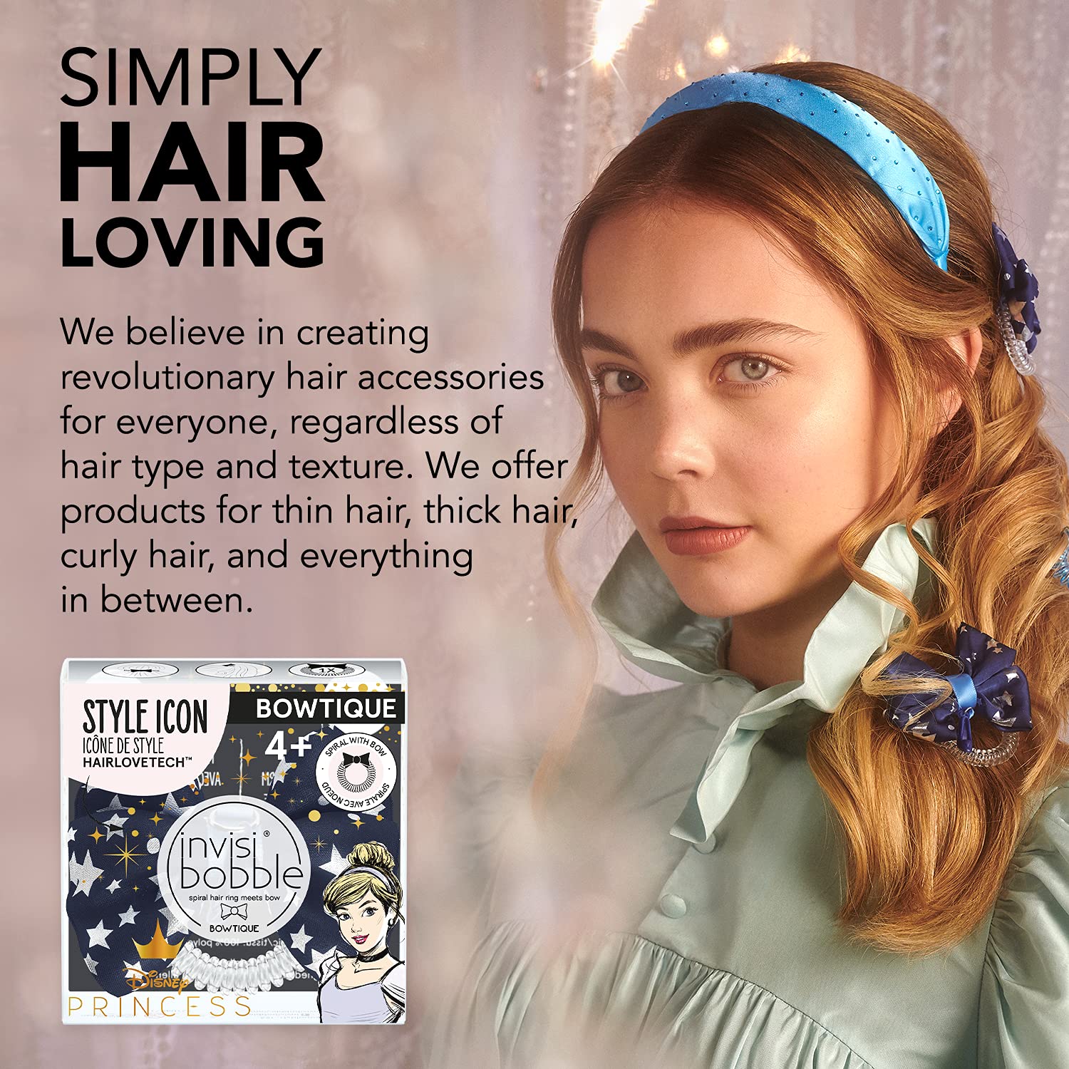 Invisibobble Bowtique Cinderella hair accessory on bracelet-display for versatility