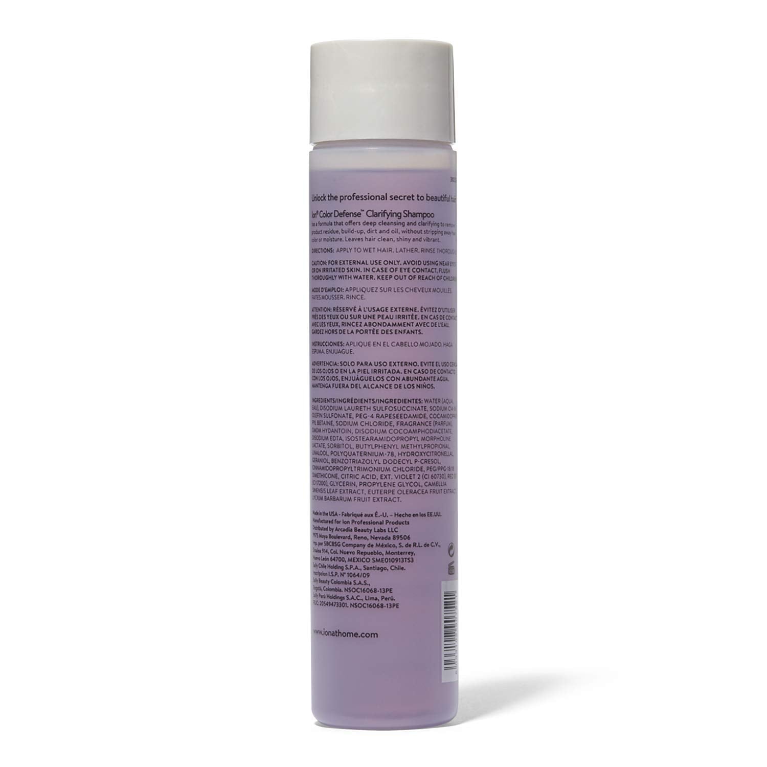 Ion Color Defense Clarifying Shampoo pack shot, ready for routine color maintenance.