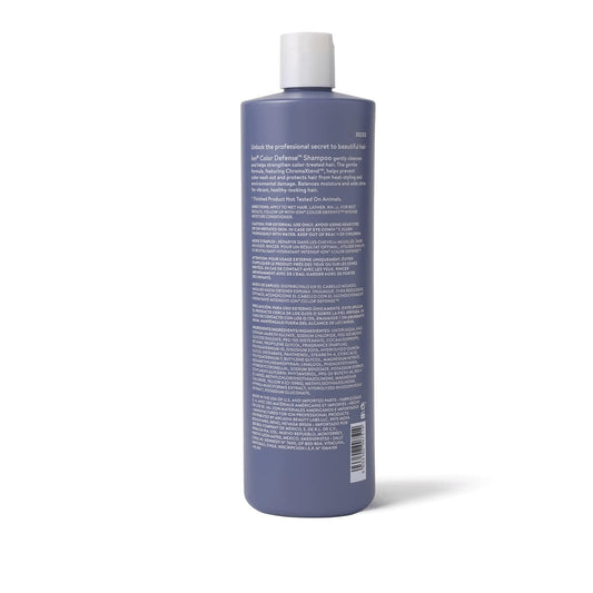 ion Color Defense Shampoo package closeup highlights vegan, paraben-free formula