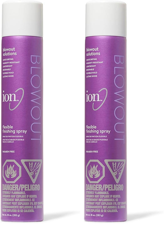 ion Flexible Hair Spray bottle for all-day hold and shine.