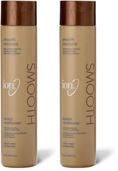 Ion Keratin Smoothing Conditioner bottle pour showing sulfate-free frizz control