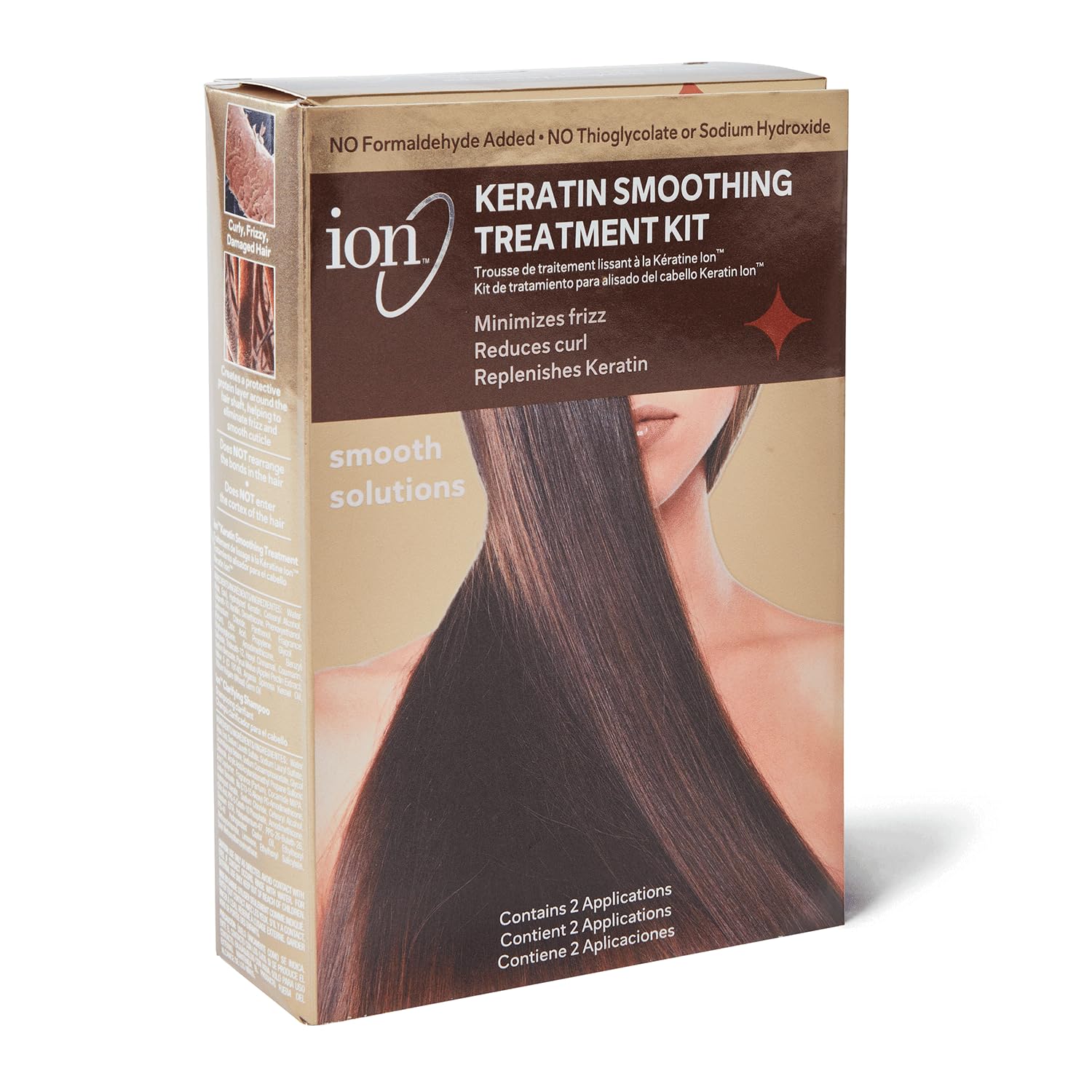 ion Keratin Smoothing Treatment Kit bottle pour for smooth, even coverage.