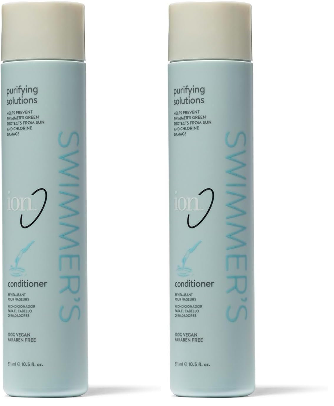 ion Swimmer's Conditioner bottle showing green hair prevention and shine