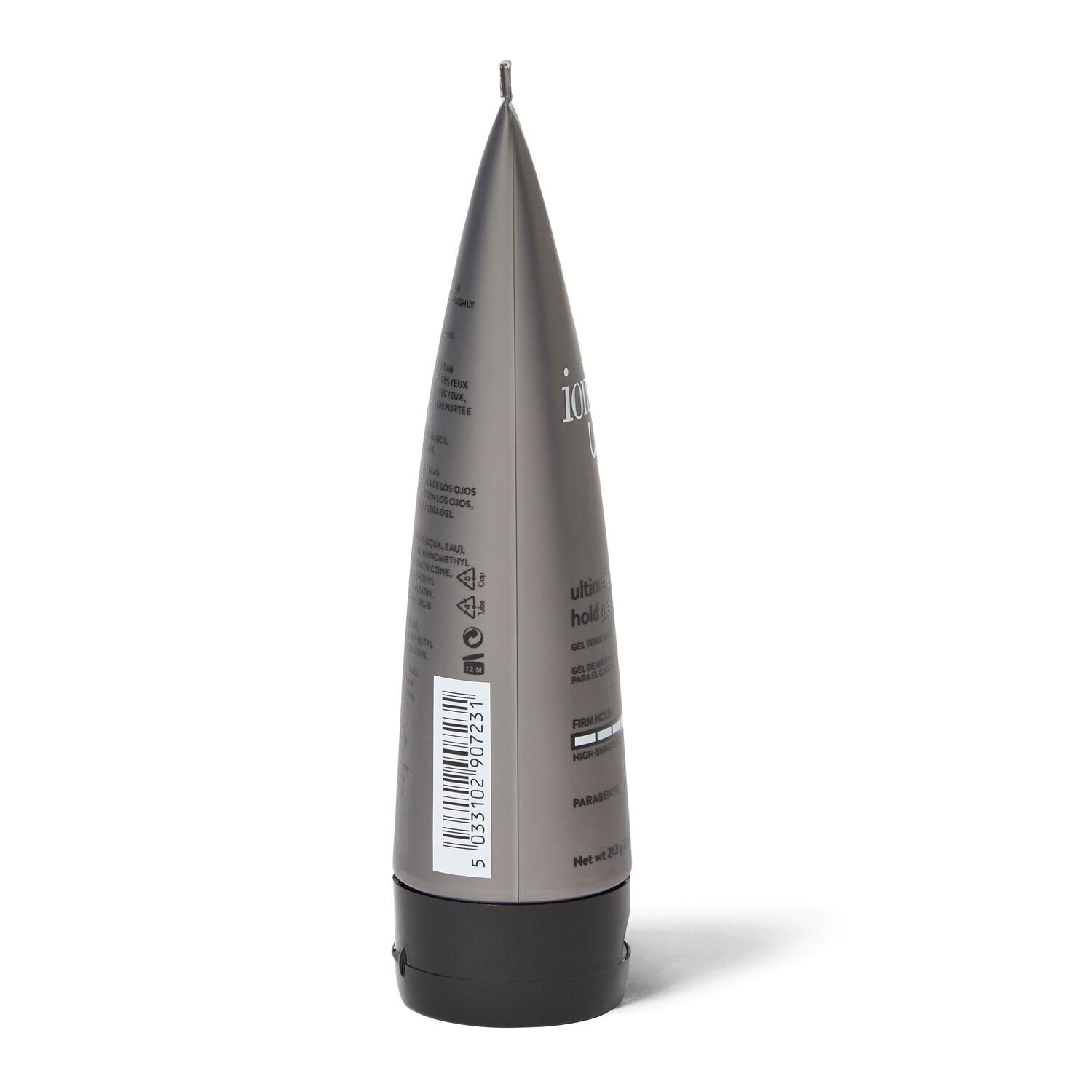 Ion Ultimate Hold Gel bottle close-up showing sleek design and shine