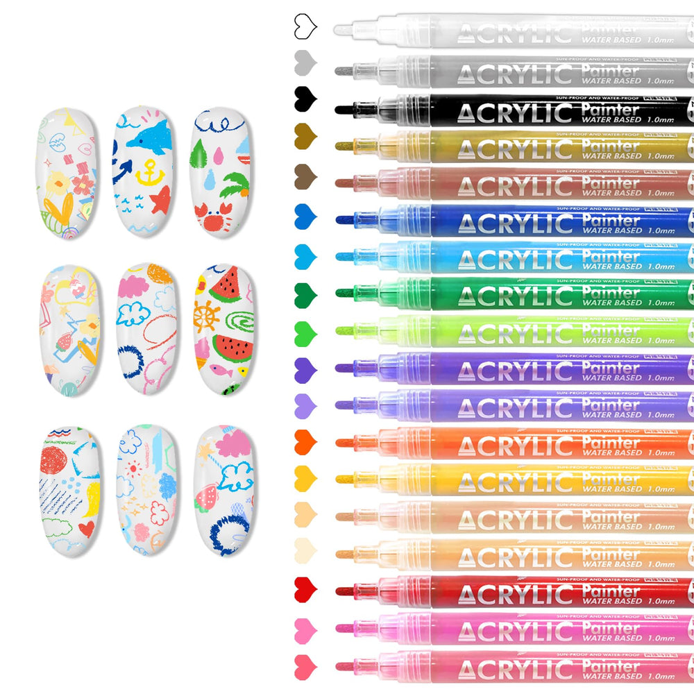 IONSGAKO 18 colors set for precise nail art patterns and detailing