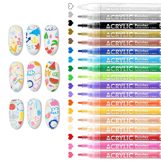 IONSGAKO 18 colors set for precise nail art patterns and detailing