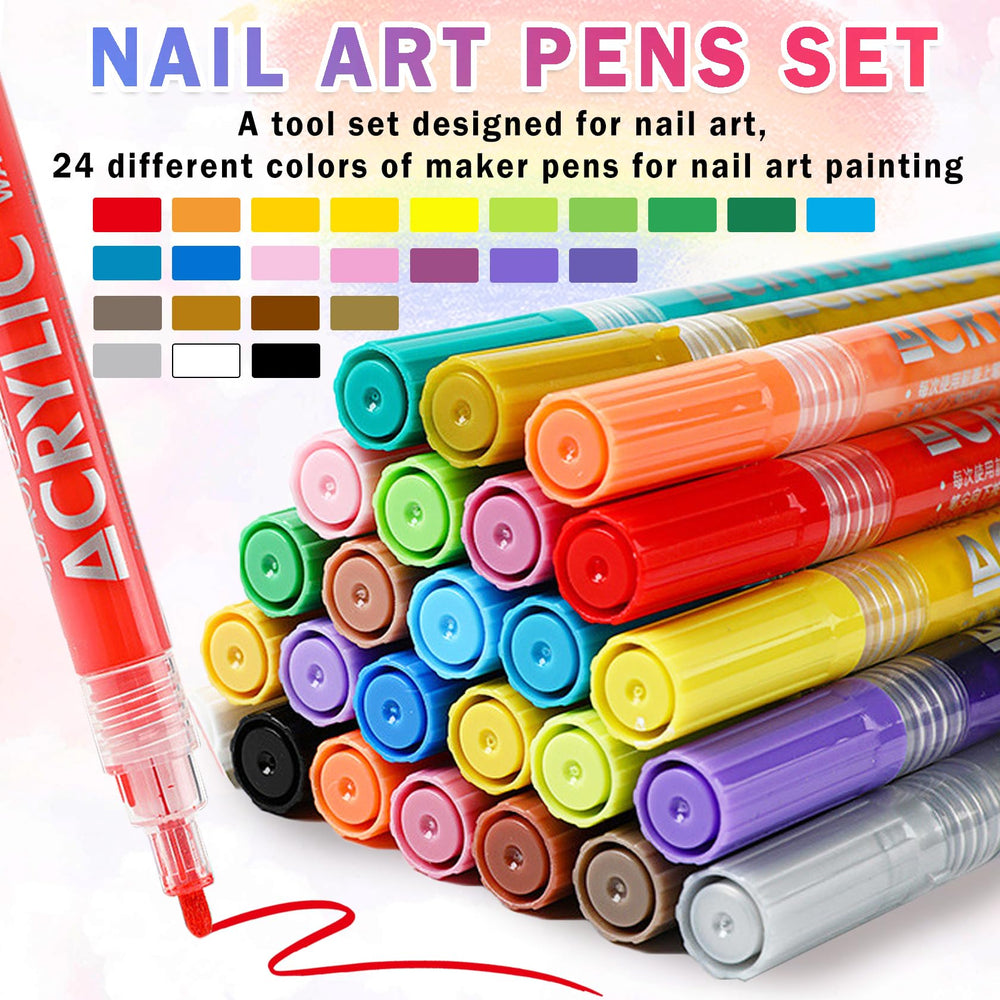 IONSGAKO nail art pens drawing fine lines on nails with control.