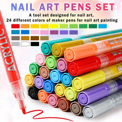 IONSGAKO nail art pens drawing fine lines on nails with control.