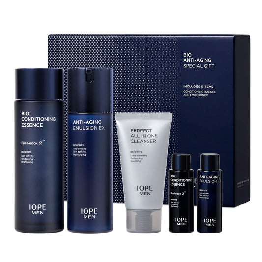 IOPE Men BIO cleanser bottle for gentle cleansing and hydration.