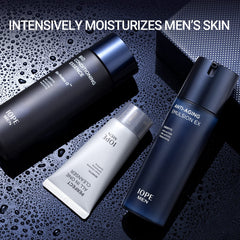 IOPE Men BIO emulsion bottle delivering lightweight moisture and easy layering.