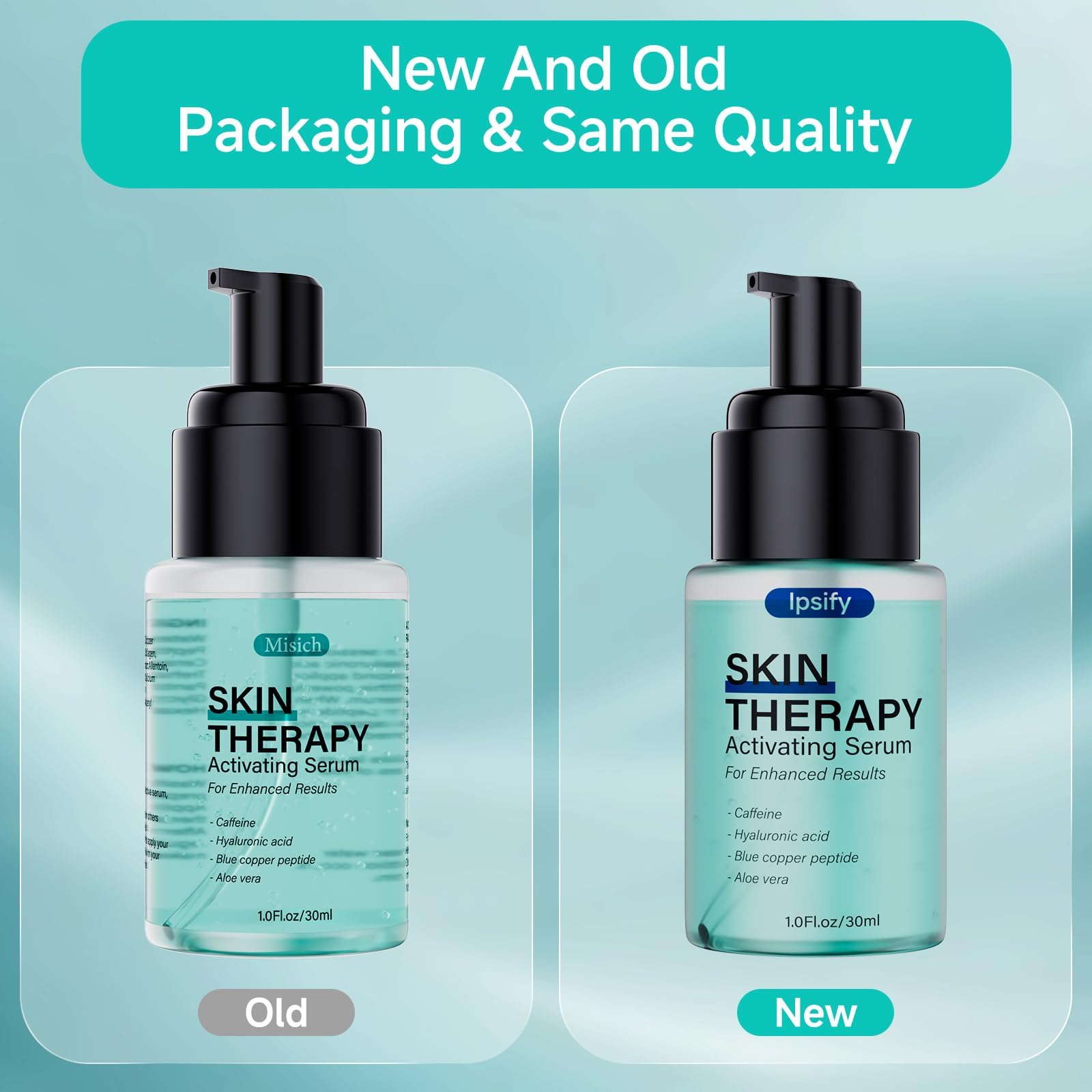 Ipsify 1 oz bottle shown for easy, on-the-go skincare during routines.
