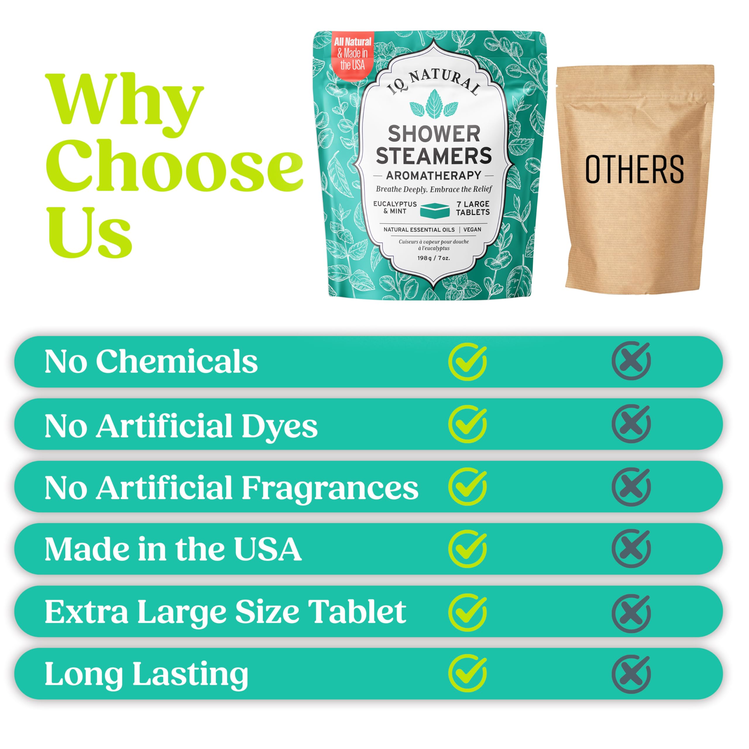 IQNATURAL bulk pack of shower steamers for wellness
