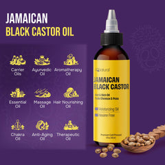 Boxed IQNatural Jamaican Black Castor Oil pack with two 4oz bottles.