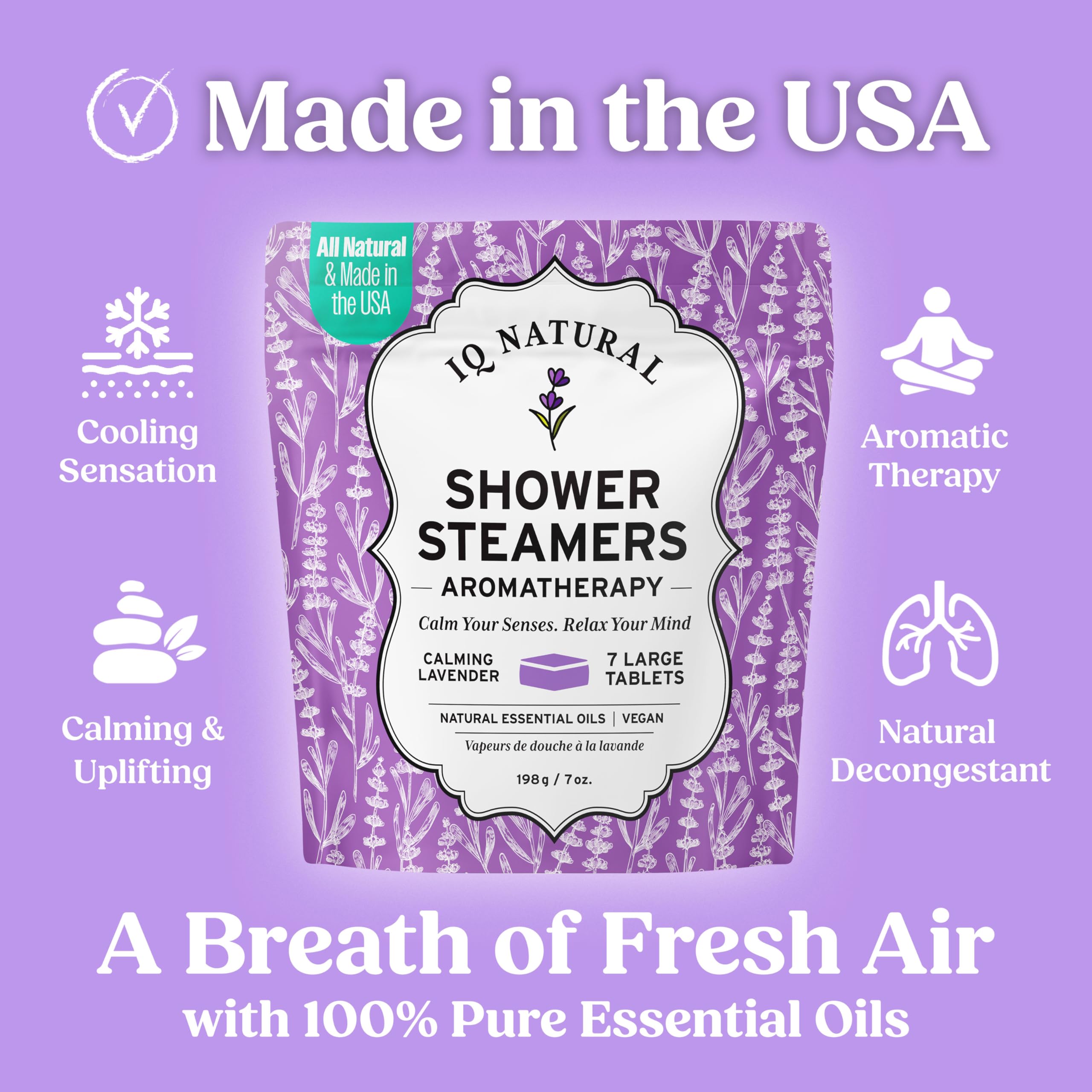 IQNATURAL organic shower steamer for a pure aromatherapy moment