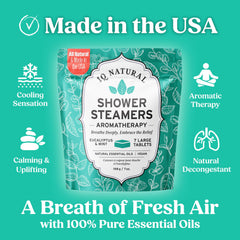 IQNATURAL organic shower steamers closeup reveals natural ingredients