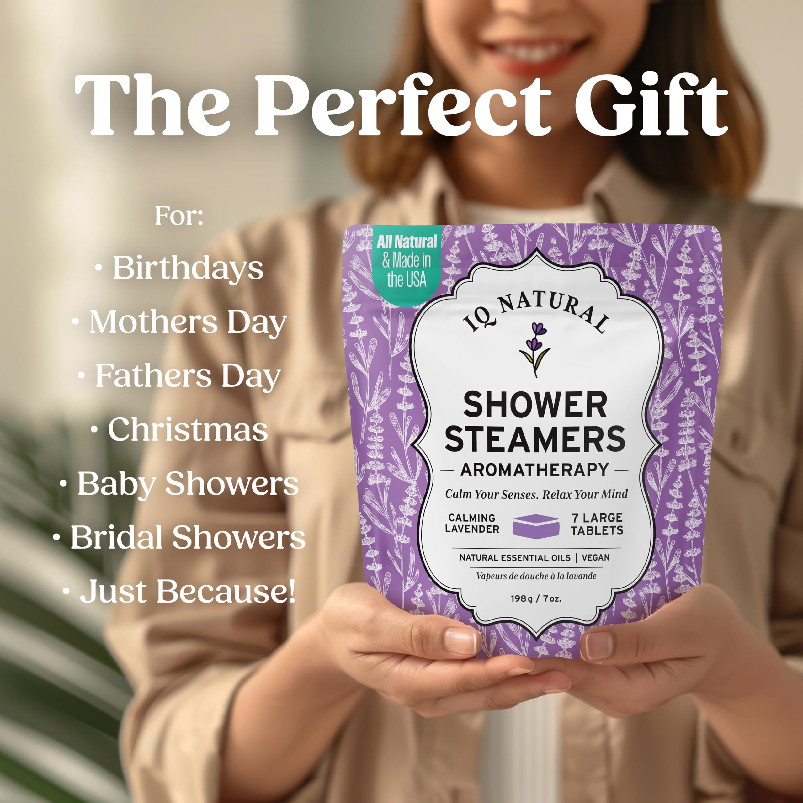 IQNATURAL shower bombs for aromatherapy-rich showers and mood lift